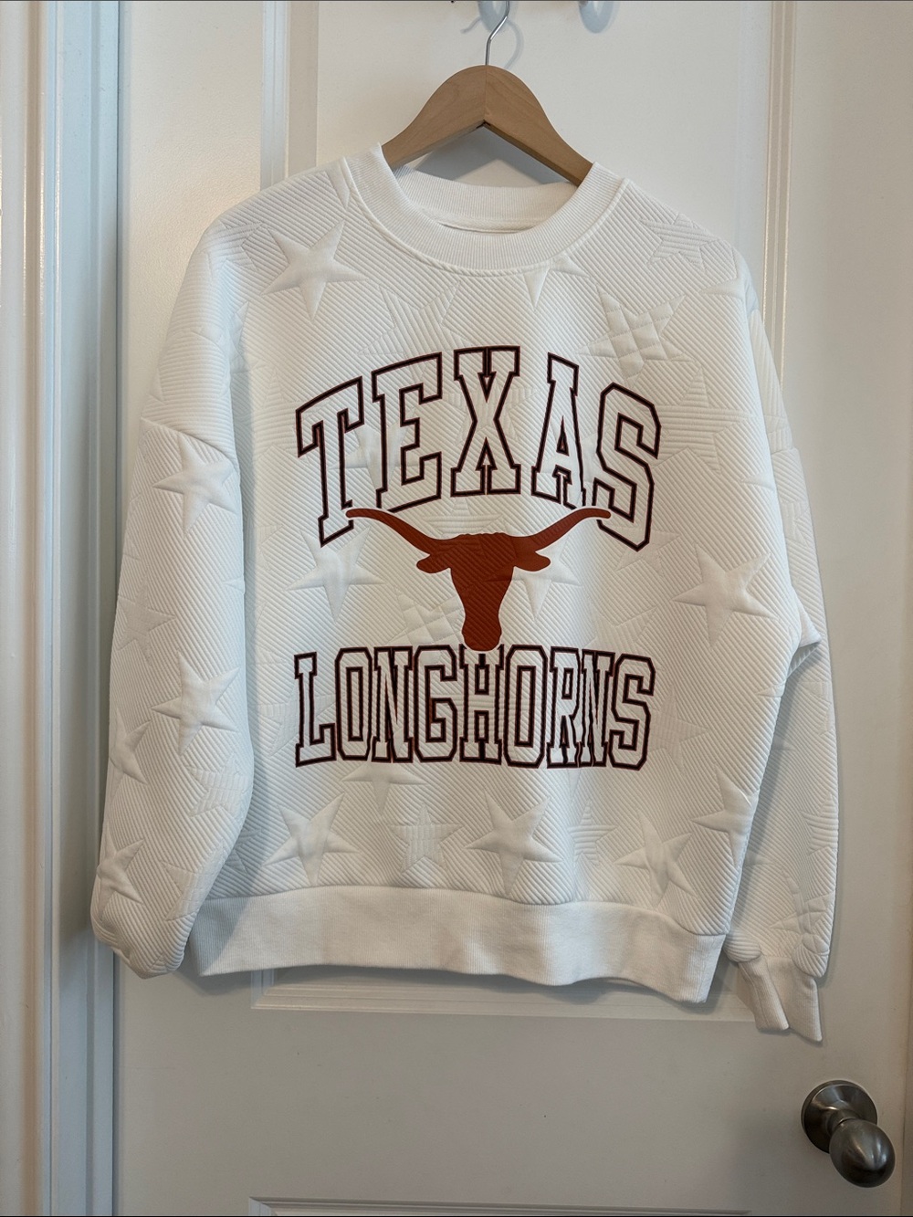 White Texas Longhorns Crew Neck Sweatshirt